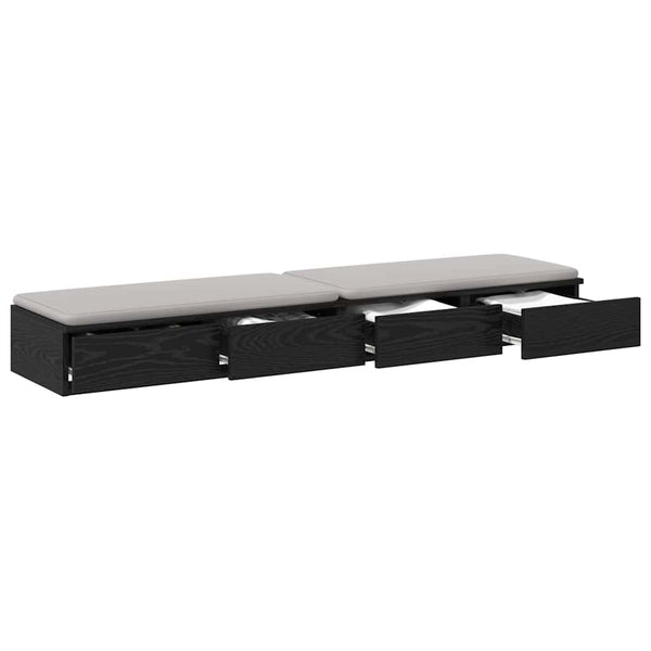 Bettschubladen Schwarz Eichen-Optik