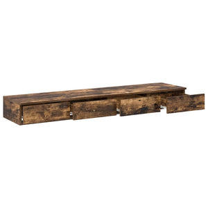 vidaXL Tiroirs de lit Chêne fumé 150 x 36,5 x 16,5 cm