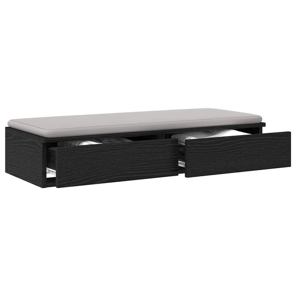 vidaXL Tiroirs de lit noir aspect chêne 75 x 36,5 x 16,5 cm