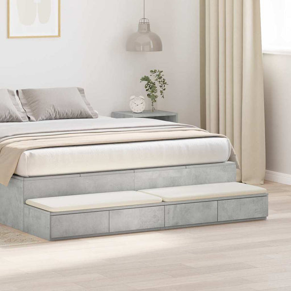 Bettschubladen Beton Grau 160 cm