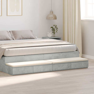 Bettschubladen Beton Grau 180 cm