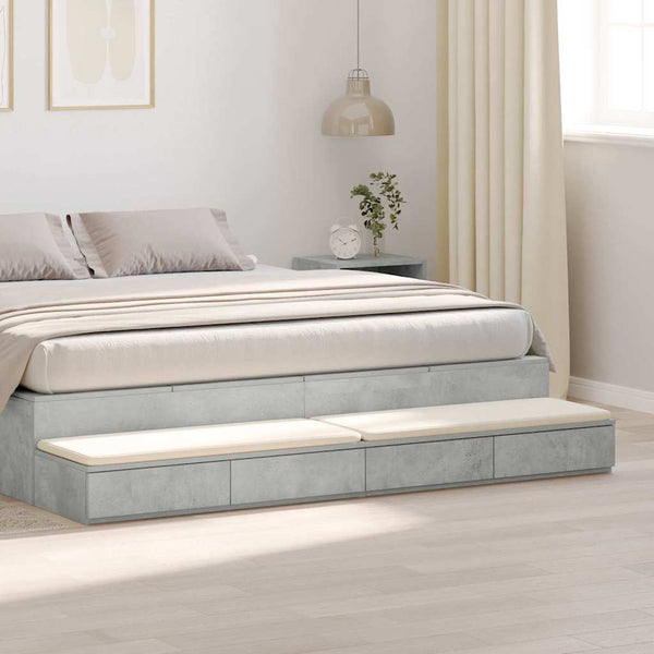 Bettschubladen Beton Grau 180 cm