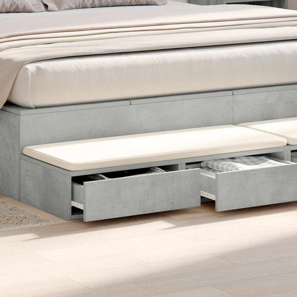 Bettschubladen Beton Grau 180 cm