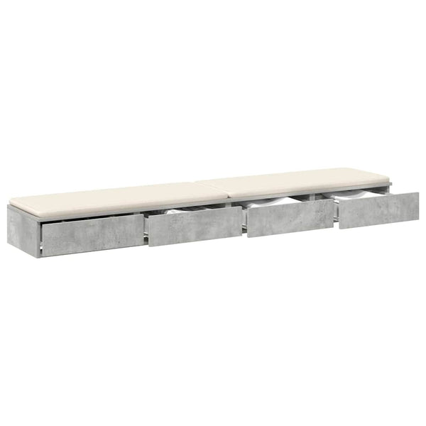 Bettschubladen Beton Grau 180 cm