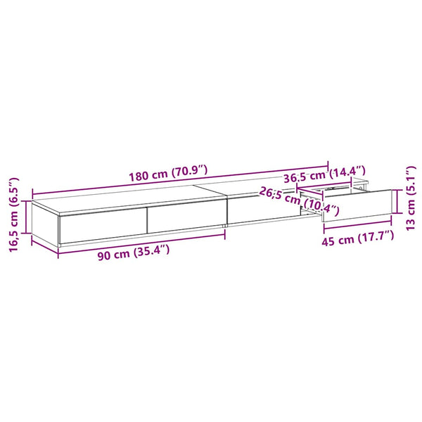 Bettschubladen Geräucherte Eiche 180 cm