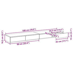 Bettschubladen Grau Sonoma 180 cm