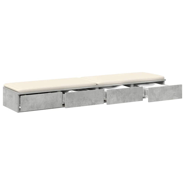 Bettschubladen Beton Grau 135 cm