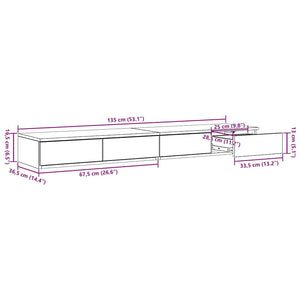 Bettschubladen Geräucherte Eiche 135 cm