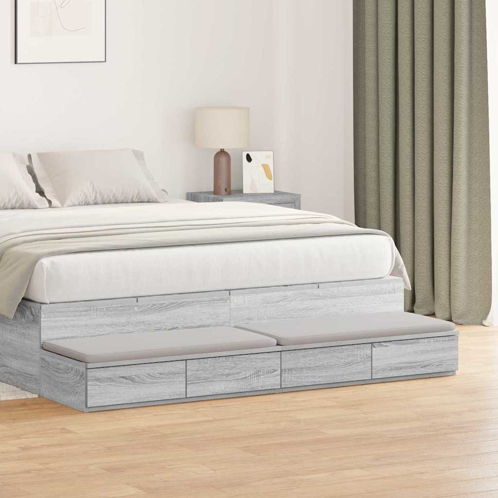 Bettschubladen Grau Sonoma 135 cm