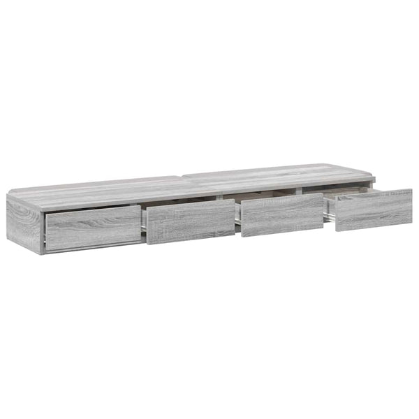 Bettschubladen Grau Sonoma 135 cm