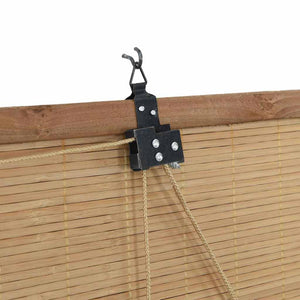 Bambus Rollo mit Vorhängen Braun 80x220cm