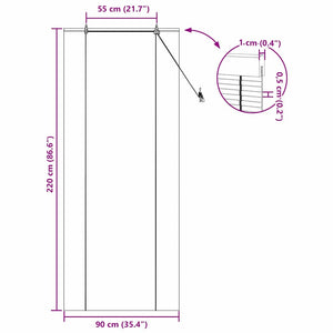 Bambus Rollo mit Vorhängen Braun 90x220 cm