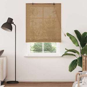Bambus Rollo Braun 100x220 cm mit Vorhängen