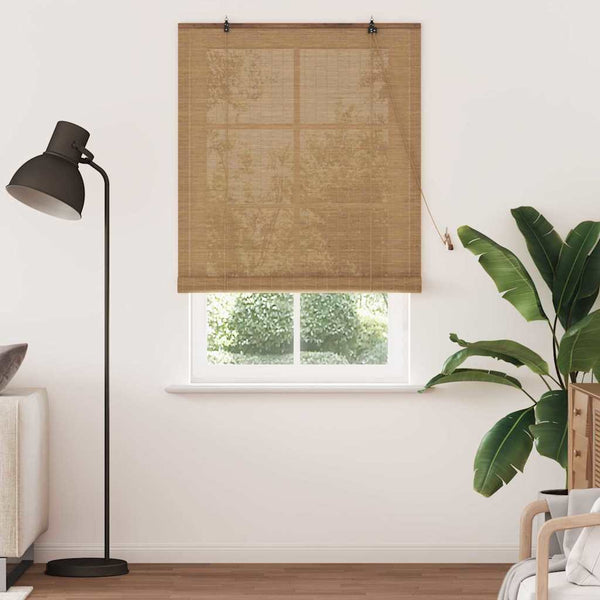 Bambus Rollo Braun 100x220 cm mit Vorhängen