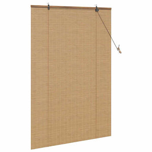Bambus Rollo mit Vorhängen Braun 110x160cm