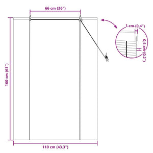Bambus Rollo mit Vorhängen Braun 110x160cm