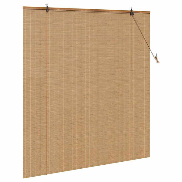 Braun Bambus Rollo mit Vorhängen 140x160 cm