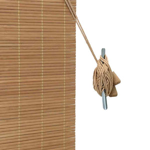 Bambus Rollo mit Vorhängen Braun 140x220 cm