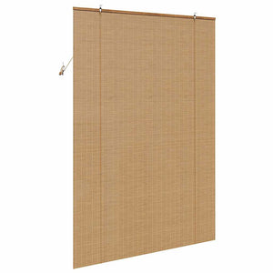 Bambus Rollo mit Vorhängen Braun 140x220 cm