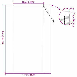 Bambus Rollo mit Vorhängen Braun 140x220 cm