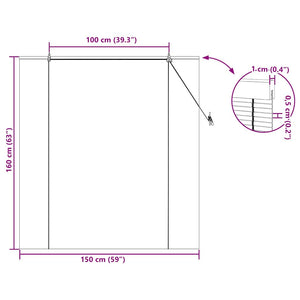 Bambus Rollo mit Vorhängen Braun 150x160 cm
