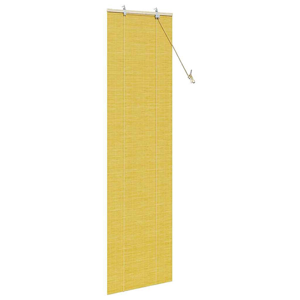 Gelbes Bambus Rollo mit Vorhängen 60x220cm