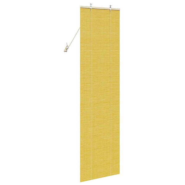 Gelbes Bambus Rollo mit Vorhängen 60x220cm