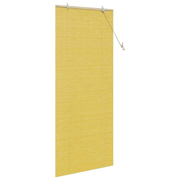 Gelbes Bambus Rollo mit Vorhängen 80x220 cm