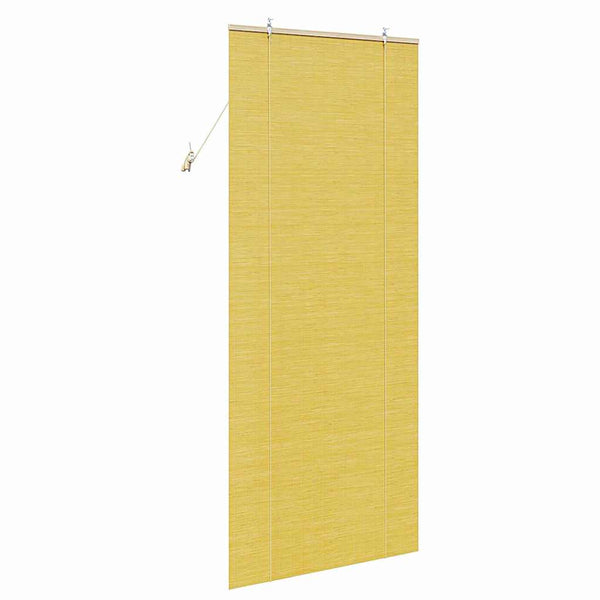 Gelbes Bambus Rollo mit Vorhängen 80x220 cm