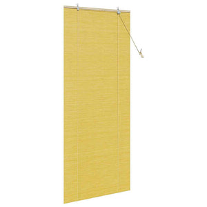 Gelbes Bambus Rollo mit Vorhängen 90x220cm
