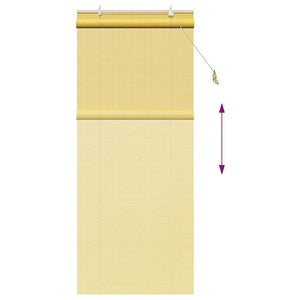 Gelbes Bambus Rollo mit Vorhängen 90x220cm