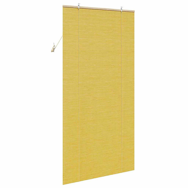 Gelbes Bambus Rollo mit Vorhängen 100x220 cm