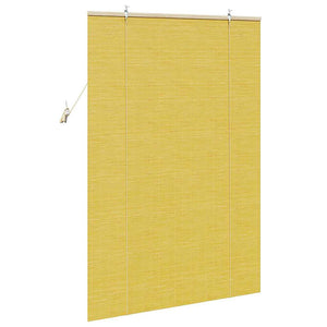 Gelbes Bambus Rollo mit Vorhängen 110x160cm
