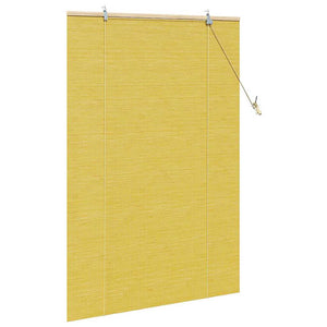 Gelbes Bambus Rollo mit Vorhängen 120x160 cm