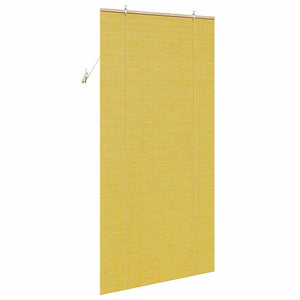 Gelbes Bambus Rollo mit Vorhängen 120x220 cm