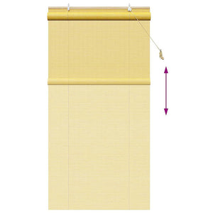 Gelbes Bambus Rollo mit Vorhängen 120x220 cm