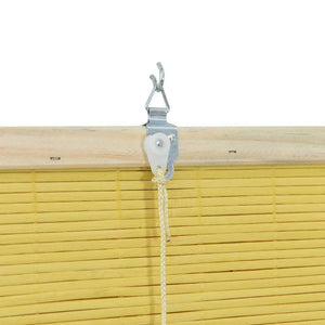 Gelbes Bambus Rollo mit Vorhängen 140x160 cm