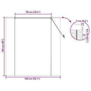 Gelbes Bambus Rollo mit Vorhängen 140x160 cm