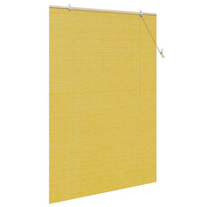 Gelbes Bambus Rollo mit Vorhängen 140x220 cm