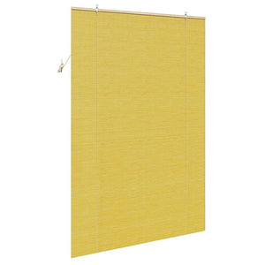 Gelbes Bambus Rollo mit Vorhängen 140x220 cm