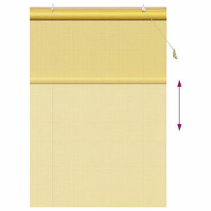 Gelbes Bambus Rollo mit Vorhängen 140x220 cm