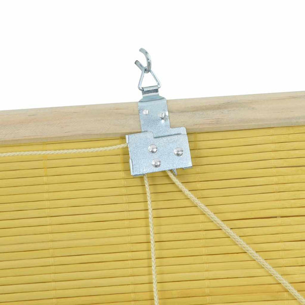 Gelbes Bambus Rollo mit Vorhängen 150x220cm