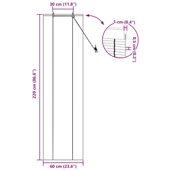 Bambus Rollo Natur 60x220 cm