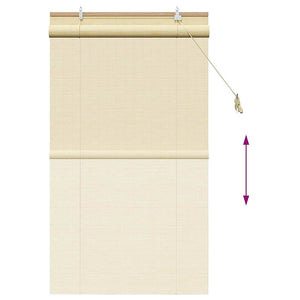 Bambus Rollo mit Vorhängen Natur 80x160cm