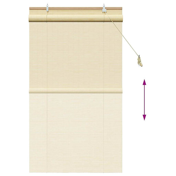 Bambus Rollo mit Vorhängen Natur 80x160cm