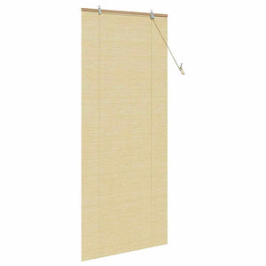 Bambus Rollo mit Vorhängen Natur 80x220 cm