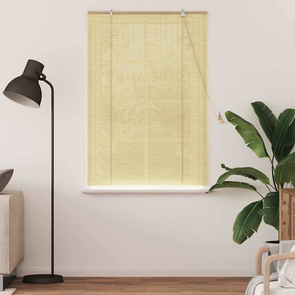 Bambus Rollo mit Vorhang Natur 120x160cm