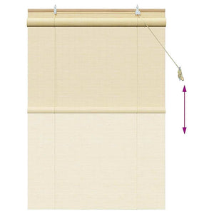 Bambus Rollo mit Vorhang Natur 120x160cm