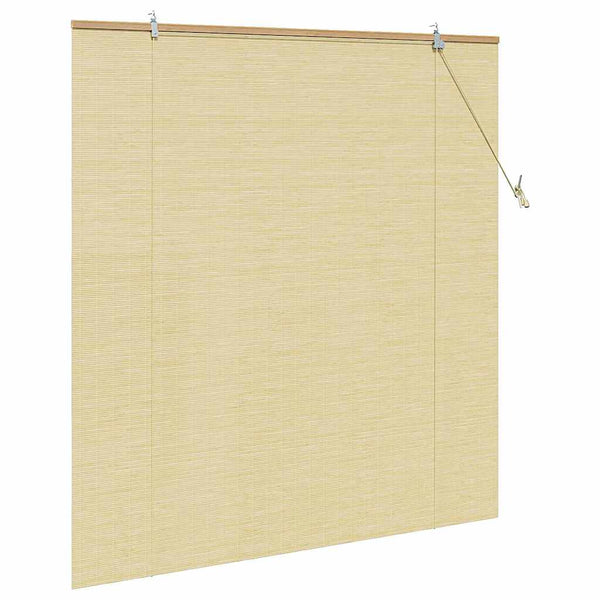 Bambus Rollo mit Vorhängen Natur 140x160cm