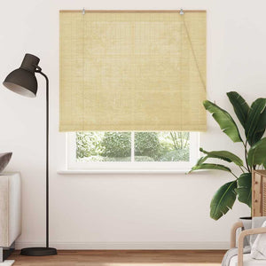 Bambus Rollo mit Vorhängen Natur 140x220cm